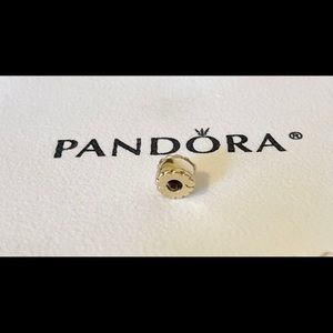 Pandora 14K Gold Beveled Clip on Bracelet Charm